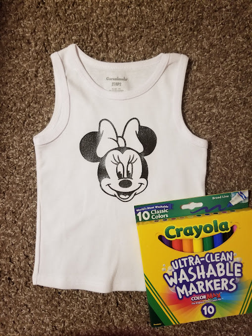 Coloring shirt with markers